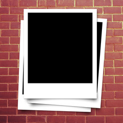 Photo frame on Red brick Wall