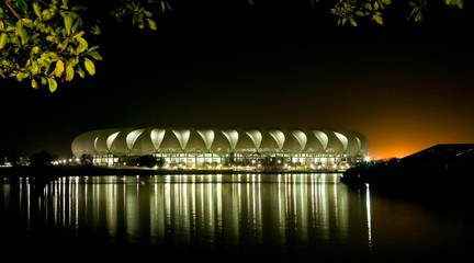 Naklejka premium Port Elizabeth Soccer Stadium at Night