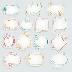 Set of hand drawn colorful frames