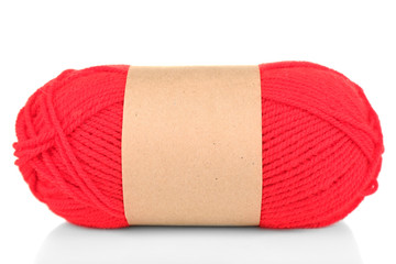 Knitting yarn isolated on white