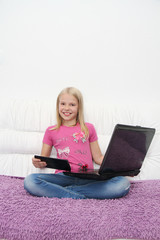 Young Girl Using Laptop At Home © as-artmedia
