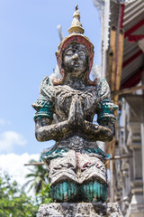 Fototapeta na wymiar Old Thai angel statue