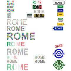 Rome (Roma) text design set