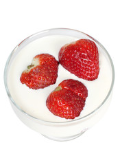 Milk and strawberries
