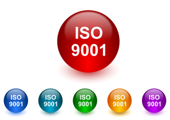 iso 9001 colorful vector icons set