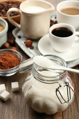 Fresh coffee with several ingredients