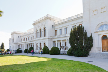 Fototapeta premium people near Grand Livadia Palace in Crimea