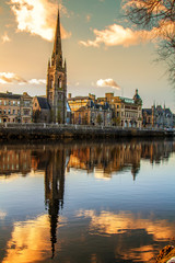 Church Steeple reflection on the River Tay