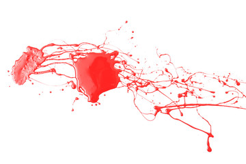 Splash of red paint isolated on white