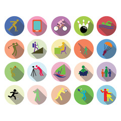 Leisure icons set