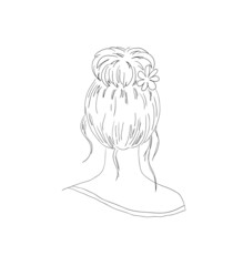 woman hairstyle view from back