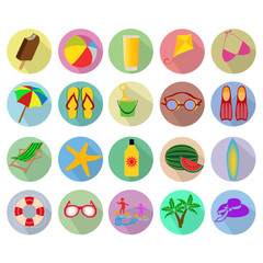 Summer icons set