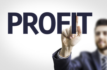 Business man with the text Profit in a concept image