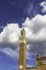 Siena, Tuscany, Torre del Mangia. Color image