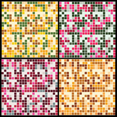 Four Colorful Mosaic Backgrounds