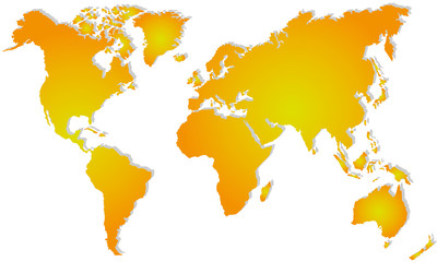 Weltkarte in Orange