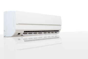 Air conditioner isolated with reflection
