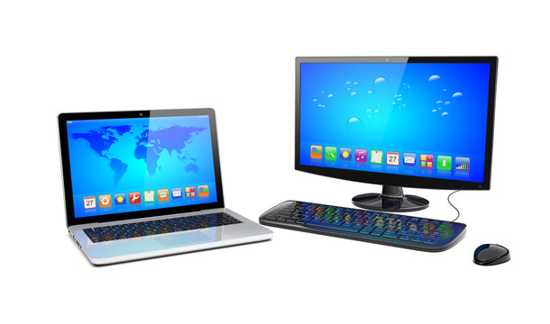 Desktop pc and laptop