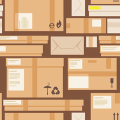 Packages and boxes seamless pattern