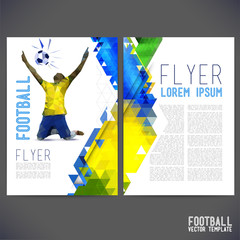 Abstract vector template design, brochure, Web sites, page, leaflet, with colorful geometric triangular backgrounds, text separately. Printing flyer on a football theme..on a football theme.