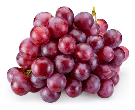 Ripe red grape isolated on white background. With clipping path