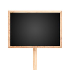 Blackboard wood label isolated on white background