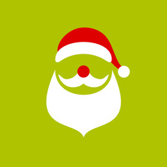 Santa Abstract Christmas Card Green