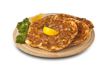 Turkish pide lahmacun isolated