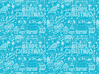 Seamless Doodle Christmas pattern