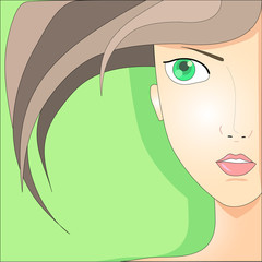 Portrait of the girl with green eyes