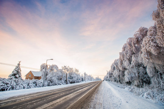 Fototapeta winter road