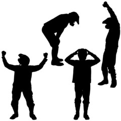 Vector silhouette of biker.