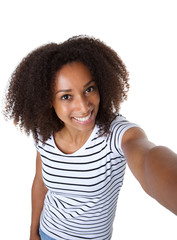 Beautiful african american woman taking a selfie