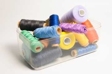 Pile of thread spools