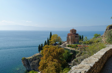 Fototapeta na wymiar Church of St. John at Kaneo, Ohrid, Macedonia