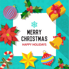 Christmas template with decoration and elements.