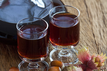 Homemade Hazelnut liqueur