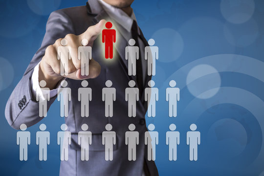 Businessman select leader career of business conceptual