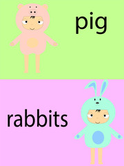 pig and rabbits