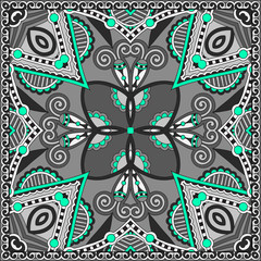 Traditional ornamental floral paisley bandanna. Square ornament