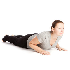 Fototapeta premium Einzelpose des Sonnengrußes im Yoga