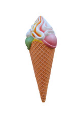 A Model of Wafer Cone with Coloured Ice Cream.