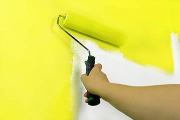 yellow painting wall