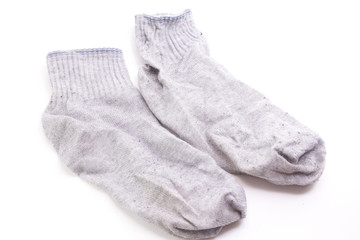 Fototapeta na wymiar Gray woolen socks