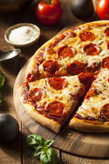 Hot Homemade Pepperoni Pizza