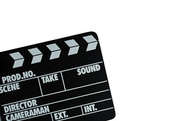 Naklejka premium Clapper board on white background