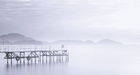 Calm morning on a pier