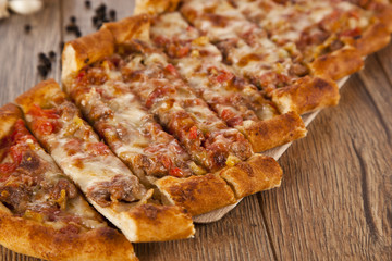 Turkish pide beef and cheese pita