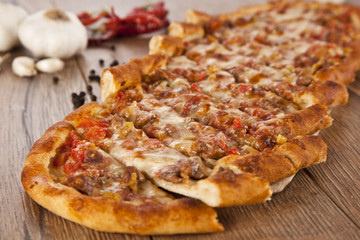 Turkish pide beef and cheese pita