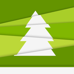 Fototapeta premium Creative Christmas tree card. Asymmetric Christmas tree formed